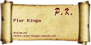 Pler Kinga névjegykártya