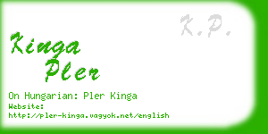 kinga pler business card
